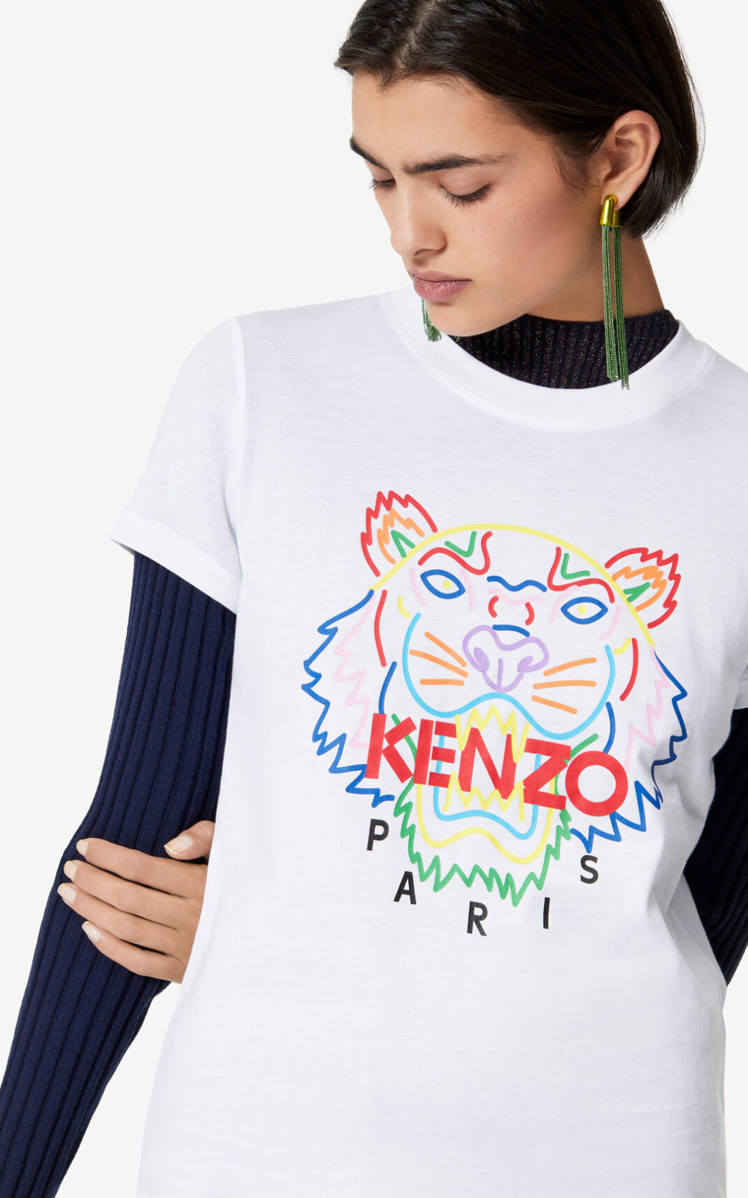 Camisetas Kenzo Tiger Mujer Blancas IZC928716